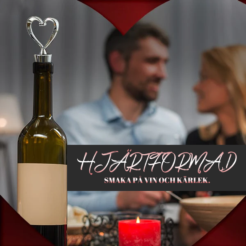 Heart-Shaped Wine Stopper with Rubber Seal