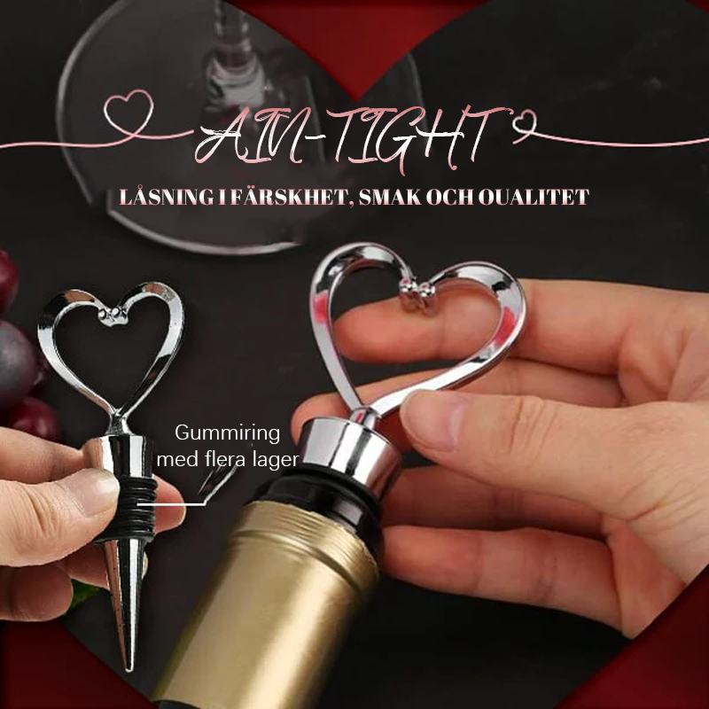 Heart-Shaped Wine Stopper with Rubber Seal