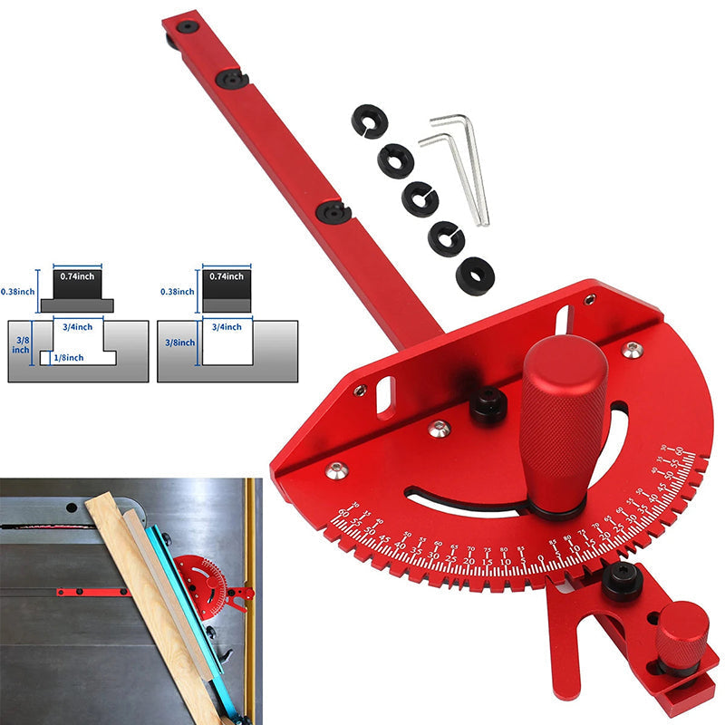 Aluminum Miter Gauge with Angle Finder – Adjustable from 0° to 60°