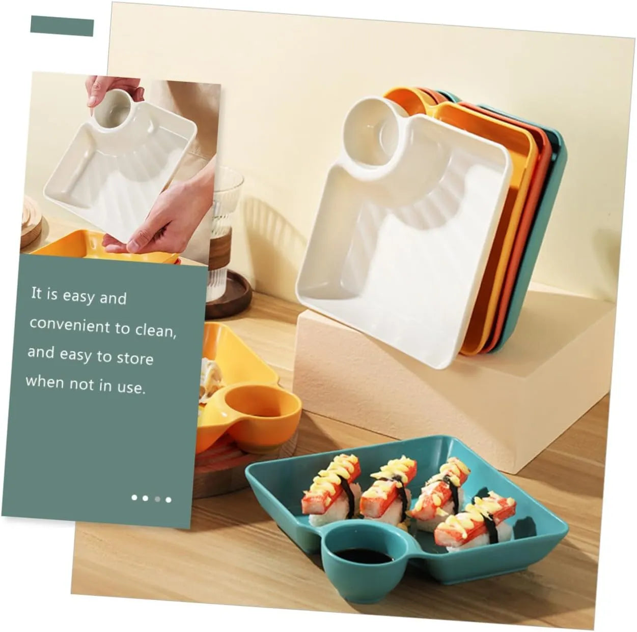 Dip Plate with Integrated Sauce Compartment – No More Mess