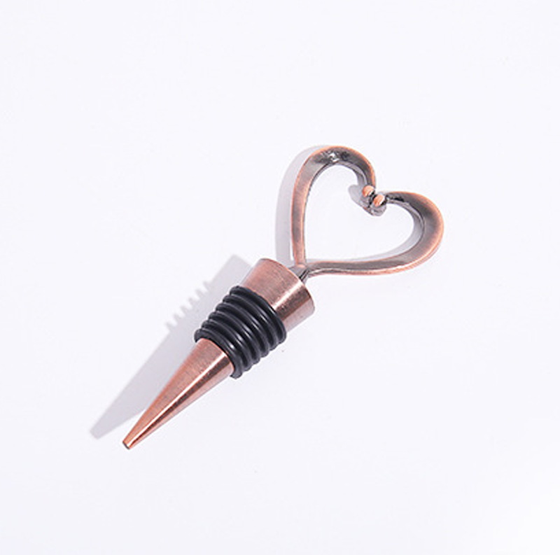 Heart-Shaped Wine Stopper with Rubber Seal