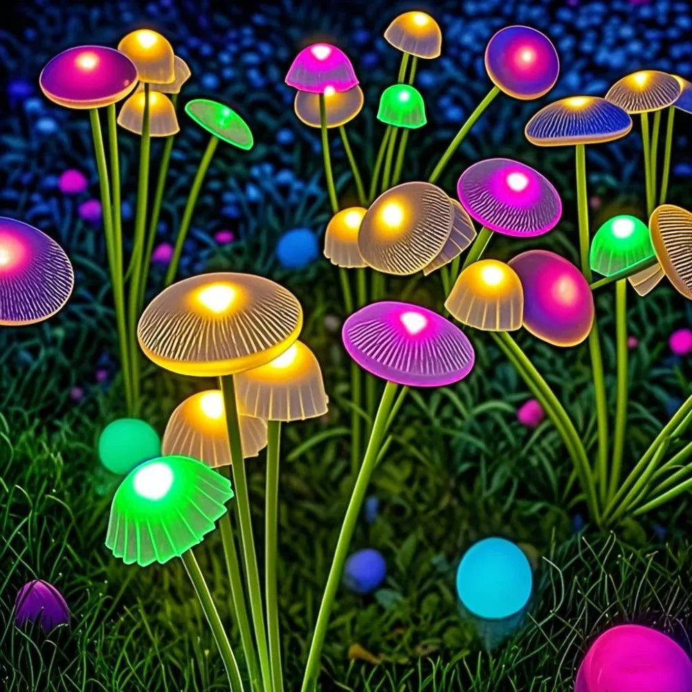 Solar Mushroom Light with 6 Swinging Light Heads – Set of 2