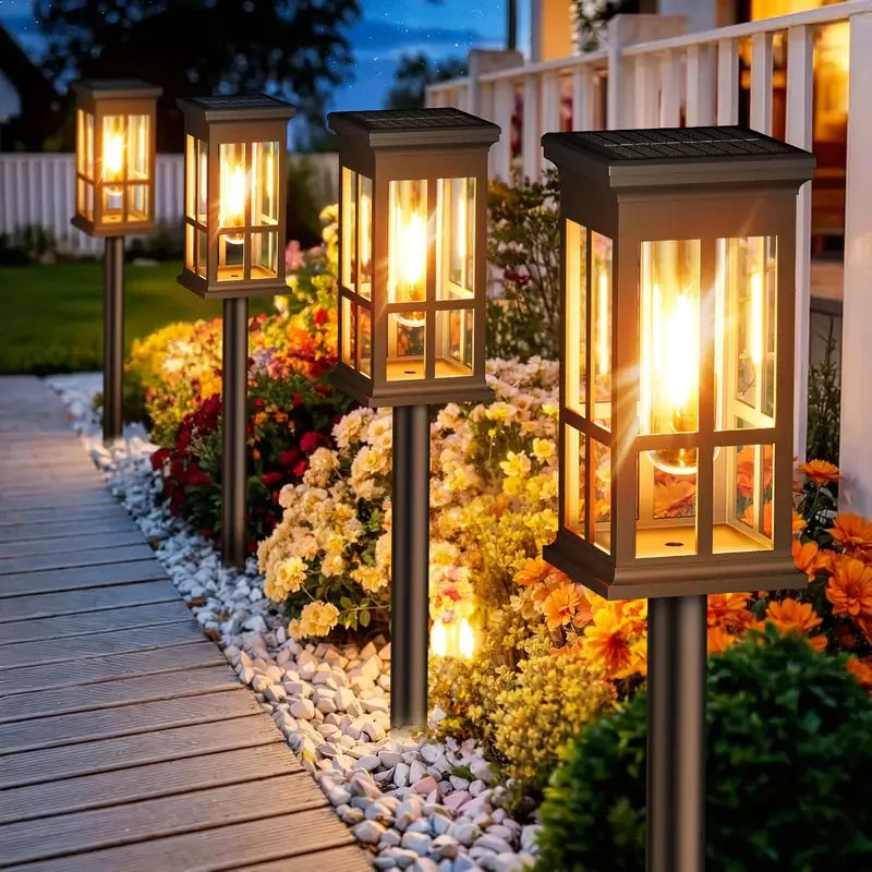 Solar Path Light in Lantern Design with Filament Look – Set of 2