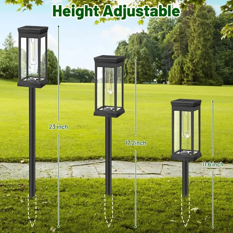 Solar Path Light in Lantern Design with Filament Look – Set of 2