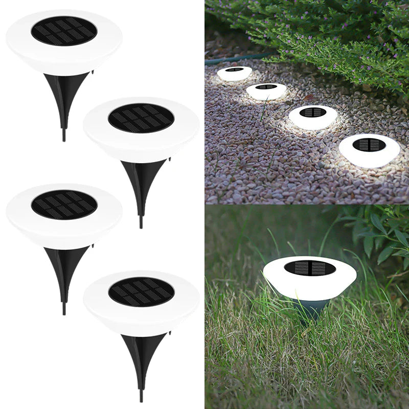 Solar Ground Light with 14 LEDs and 360° Ground Illumination – Set of 4