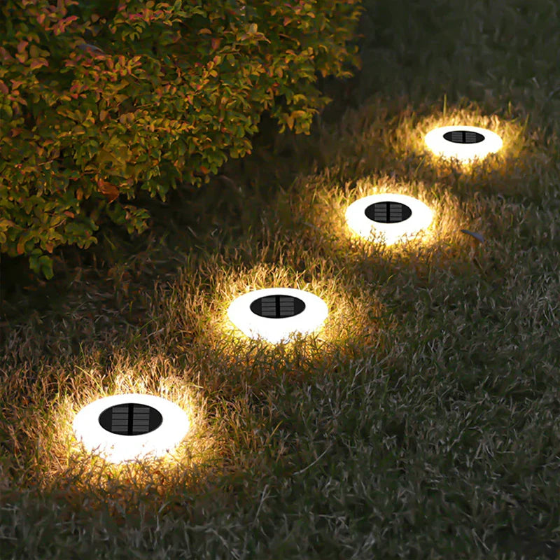 Solar Ground Light with 14 LEDs and 360° Ground Illumination – Set of 4