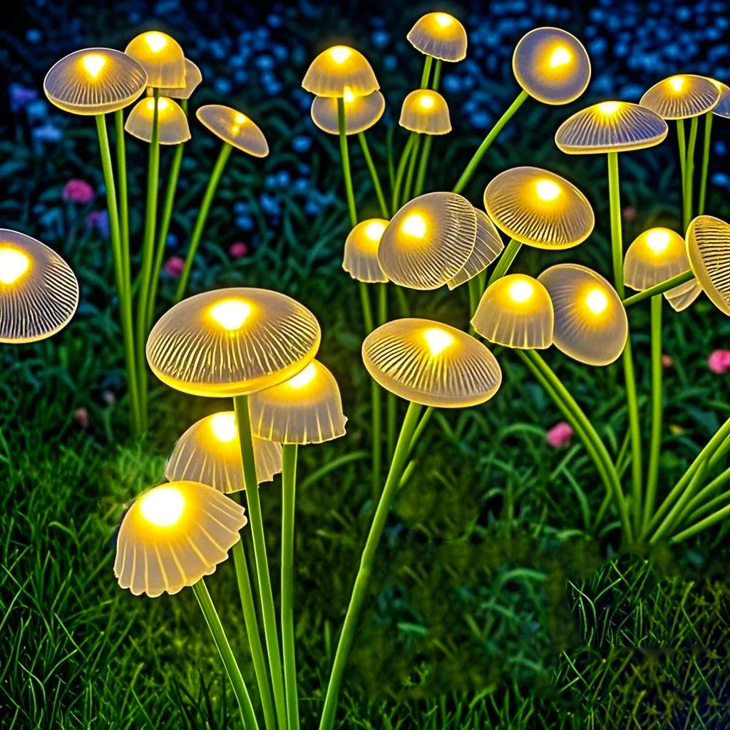 Solar Mushroom Light with 6 Swinging Light Heads – Set of 2