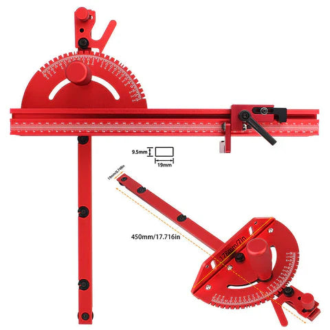 Aluminum Miter Gauge with Adjustable Angle Stop