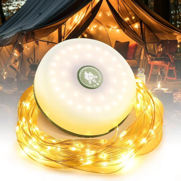 Camping Lamp with 10m RGB Light Chain – Atmosphere & Safety for Every Trip
