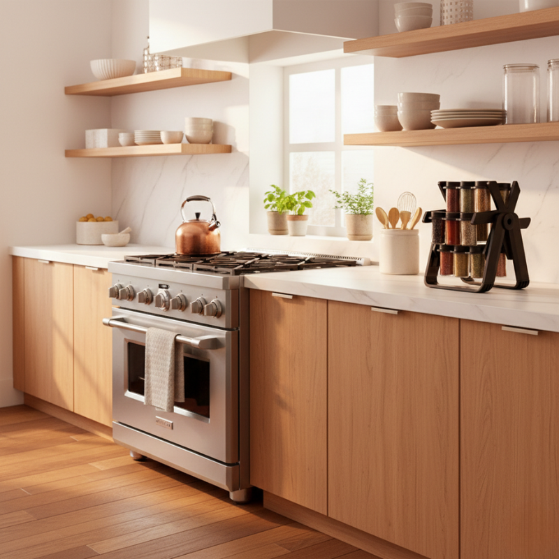 Rotating Spice Rack with 18 Glass Jars – 360° Access, Compact Design