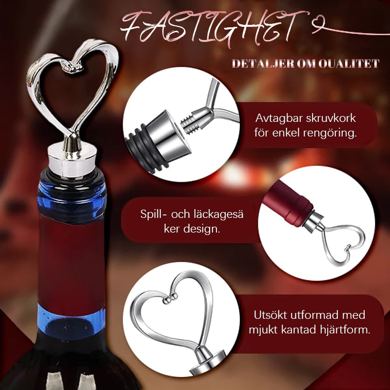 Heart-Shaped Wine Stopper with Rubber Seal
