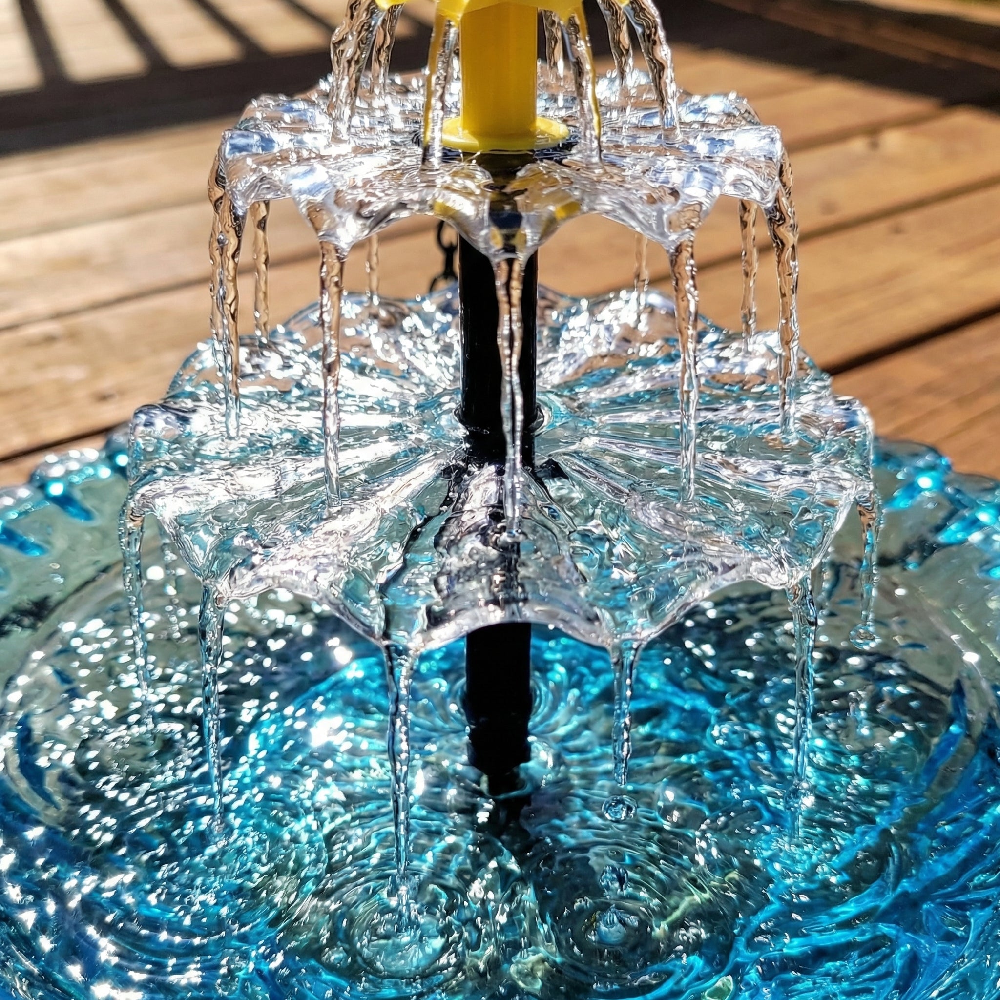 Solar-Powered Hanging Bird Bath with Fountain – Two-Tiered