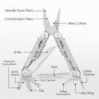 12-in-1 Folding Multitool with Pliers – Compact Stainless Steel
